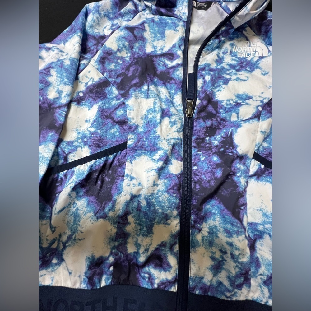 NORTH FACE GIRLS PRINTED ALTA VISTA RAIN JACKET W/ HOOD. PAISLEY PURPLE LARGE - Picture 7 of 10